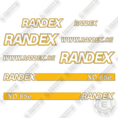 Fits Randex XD85e Decal Kit Trailer - YELLOW!