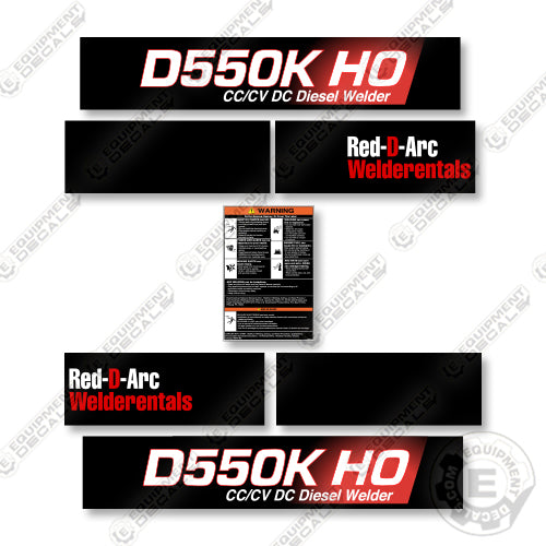 Red D ARC D550K HO  Decal Kit Welder- Aftermarket Kit