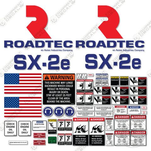 Fits Roadtec SX-2E Decal Kit Soil Stabilizer