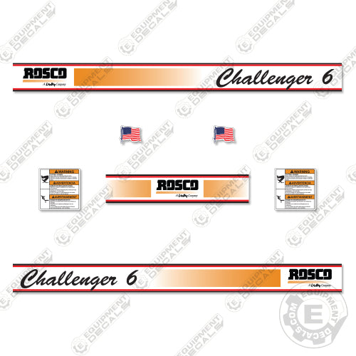 Fits Rosco Challenger 6 Decal Kit Broom Sweeper