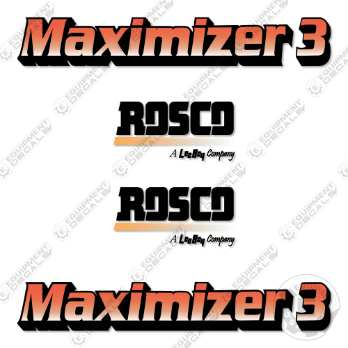 Fits Rosco Maximizer 3 Decal Kit Distributor