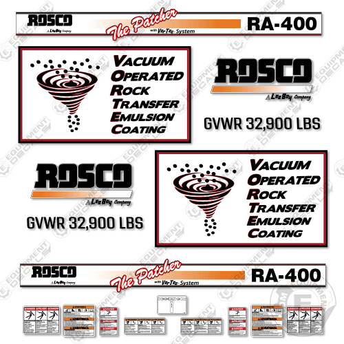 Fits Rosco RA-400 Decal Kit Mixer Truck – Equipment Decals
