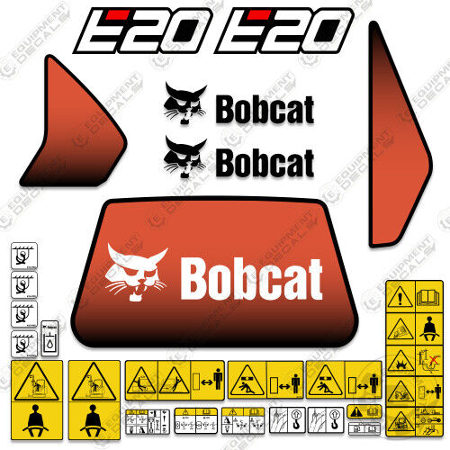 Machine Control Decals Fits Bobcat E20 Mini Excavator Decal Kit – Equipment Decals