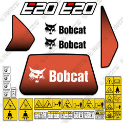 Fits Bobcat E20 Mini Excavator Decal Kit