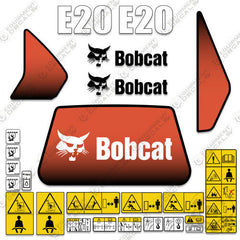 Fits Bobcat E20 Mini Excavator Decal Kit (Older Style)