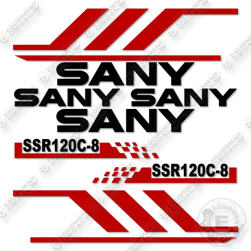 Sany SSR120C-8 Decal Kit Smooth Drum Roller - Aftermarket Kit