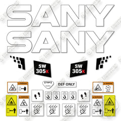 Fits Sany SW305K Decal Kit Wheel Loader