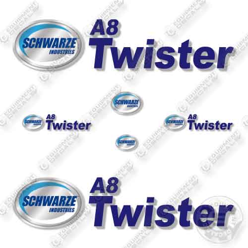 Fits Schwarze A8 Twister Decal Kit Vacuum Sweeper