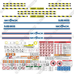 Fits SkyJack SJLLL4632 Decal Kit Scissor Lift - Older BLUE/RED Verision!
