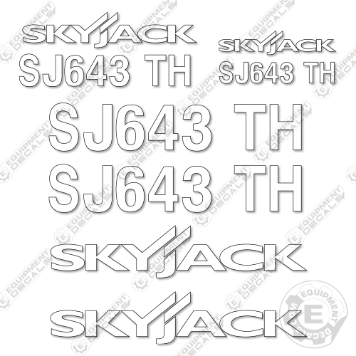 Fits SkyJack SJ643TH Decal Kit Telehandler (White Cut ONLY)