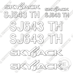 Fits SkyJack SJ643TH Decal Kit Telehandler (White Cut ONLY)