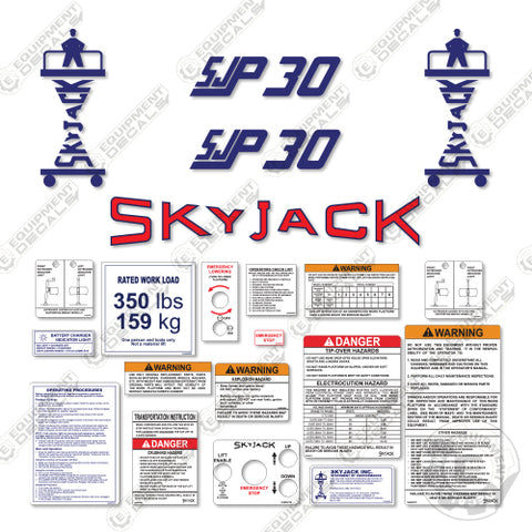 Fits SkyJack SJP 30 Decal Kit Man Lift