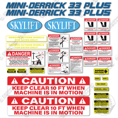 Fits Skylift Mini Derrick 33 Plus Decal Kit Digger Derrick