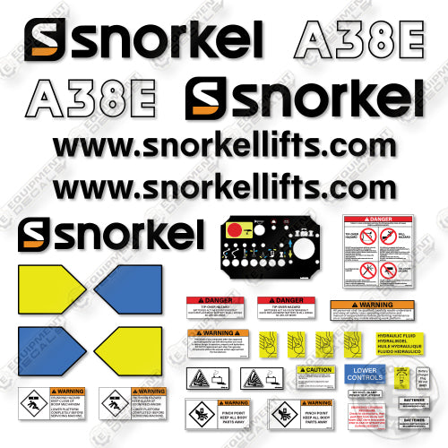 Fits Snorkel A38E Decal Kit Boom Lift