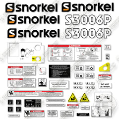 Fits Snorkel S3006P Decal Kit Scissor Lift