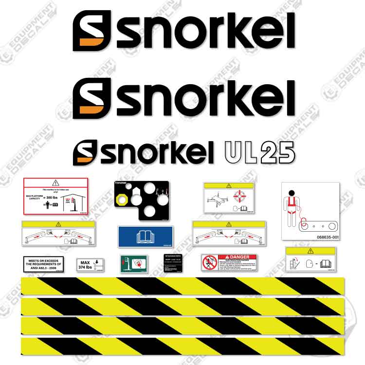 Fits Snorkel UL25 Decal Kit Mast Lift