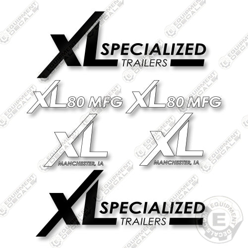 XL 80 MFG Specialized Trailers Decal Kit Trailer - White & Black - Aftermarket Kit