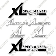 XL 80 MFG Specialized Trailers Decal Kit Trailer - White & Black - Aftermarket Kit