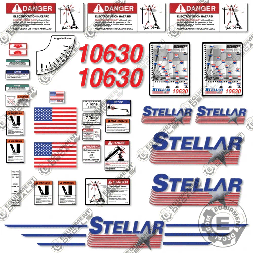 Fits Stellar 10630 Decal Kit Crane Truck