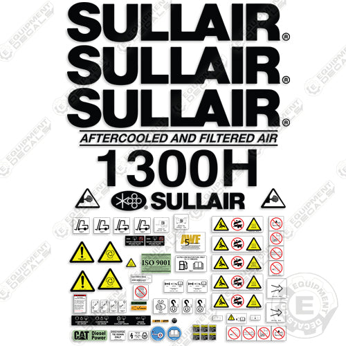 Fits Sullair 1300H Decal Kit Air Compressor - Tier 3 – Equipment Decals