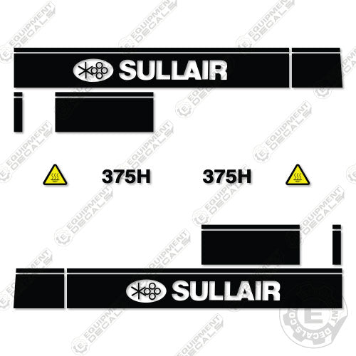 Compressor Sticker Fits Sullair 375H Decal Kit Air Compressor (Style 2) – Equipment Decals