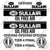 Image of Sullair OFD1550 Decal Kit Rotary Screw Air Compressor - Aftermarket Kit