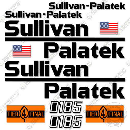 Fits Sullivan Palatek D185 Decal Kit Compressor - Tier 4 Final ...