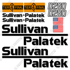 Fits Sullivan Palatek D260 Decal Kit Compressor - Tier 4 Final