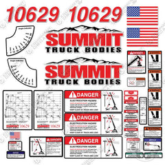 Fits Summit 10629 Decal Kit Crane Truck