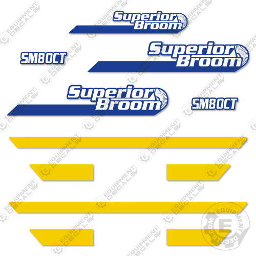 Fits Superior Broom SM80CT Decal Kit Street Sweeper - NEW STYLE! (Copy)