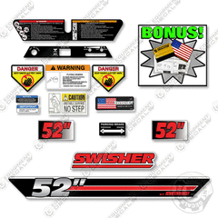 Fits Swisher Zero Turn Decal kit - 52"