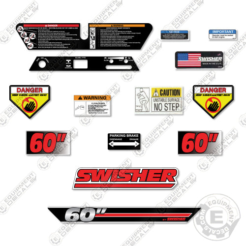 Fits Swisher Zero Turn Decal kit - 60"