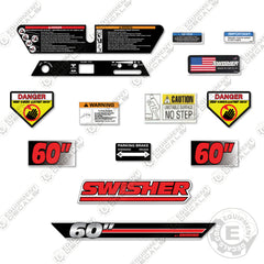 Fits Swisher Zero Turn Decal kit - 60"