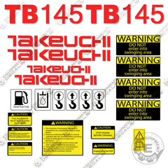 Fits Takeuchi TB 145 Mini Excavator Decal Kit