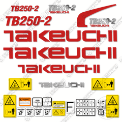Fits Takeuchi TB250-2 Decal Kit Mini Excavator
