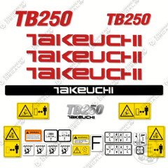Fits Takeuchi TB250 Decal Kit Mini Excavator