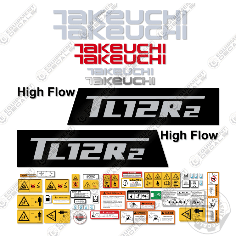 Fits Takeuchi TL12R2 Decal Kit Skid Steer Loader