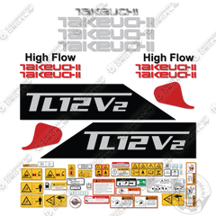 Fits Takeuchi TL12V2 Decal Kit Skid Steer Loader W/ High Flow