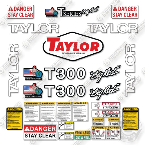 Taylor T300 Decal Kit Forklift - Aftermarket Kit