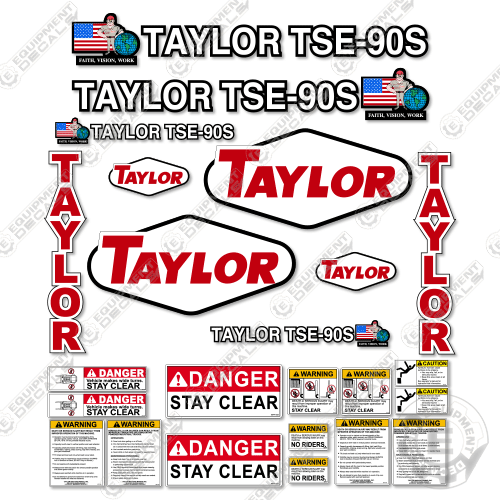 Fits Taylor TSE-90S Decal kit Forklift