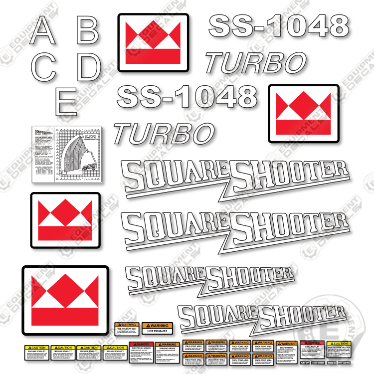 Fits Terex SS-1048 Turbo Decal Kit Telehandler - SharpShooter