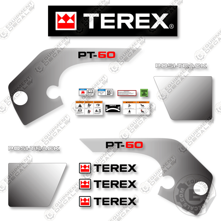 Fits Terex PT-60 Decal Kit Track Loader