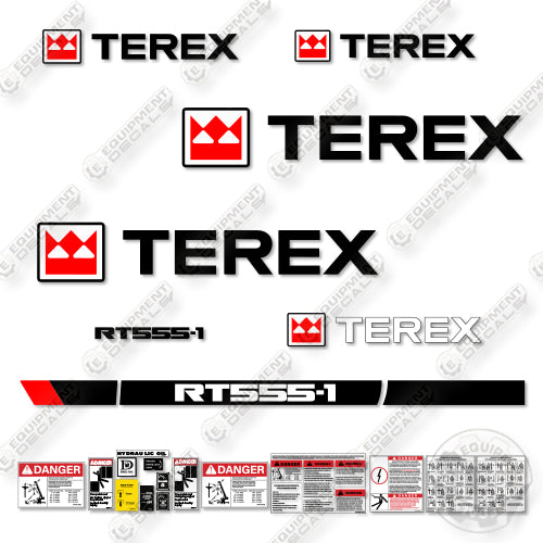 Terex RT555-1 Decal Kit Crane- Aftermarket Kit