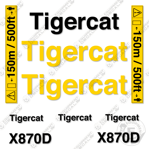 Fits TigerCat X870D Decal Kit Logging Processor – Equipment Decals