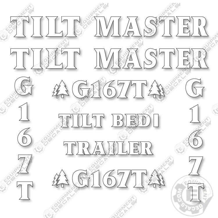 Tilt Master G167T Decal Kit Trailer