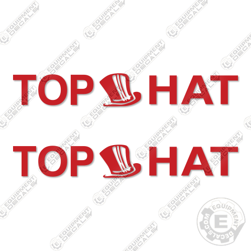 Fits Tophat Trailers Decal Kit (Set of 2) Vintage Red Logo - 12"