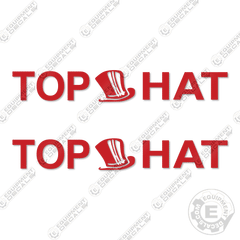 Fits Tophat Trailers Decal Kit (Set of 2) Vintage Red Logo - 12"