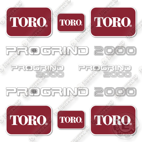 Toro Progrind 2000 Decal Kit Tub Grinder Aftermarket Kit