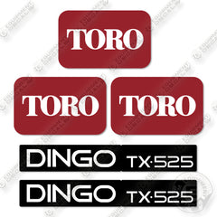 Toro Dingo TX525 Narrow Decal Kit Track Loader- Aftermarket Kit