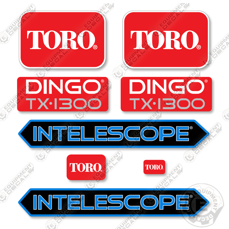 Fits Toro Dingo TX-1300 Decal Kit Track Loader